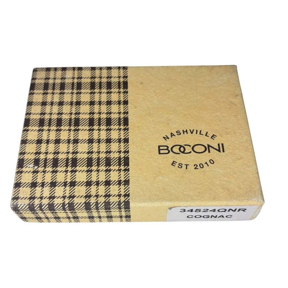 NWT Boconi Nashville Tri-Fold Mens Wallet in Cognac Leather - Picture 3 of 5